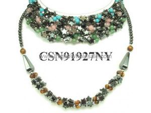 Semi precious Chip Beads Hematite Beads Stone Chain Choker Fashion Women Necklace